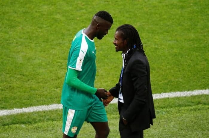 Mbaye Niang avec le sélectionneur Aliou Cissé