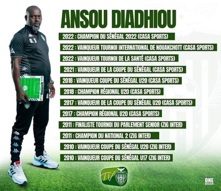 Palmarès de Ansou Diadhiou avec le Casa Sports