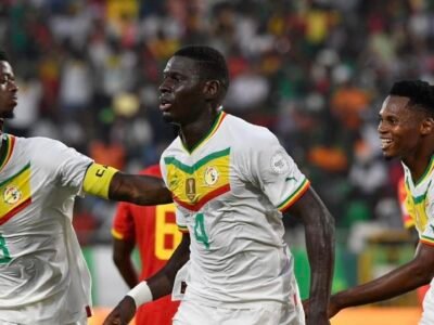 Abdoulaye Seck après son but face à la Guinée