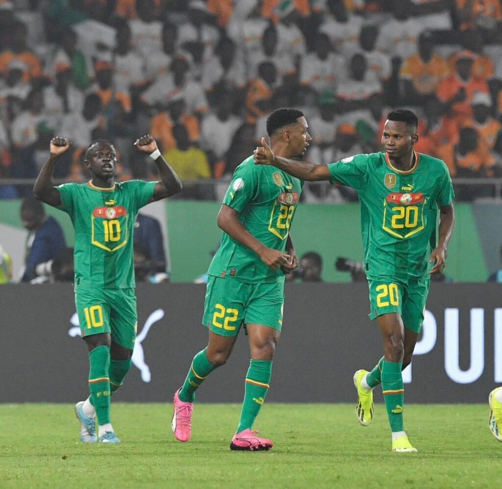 Habib Diallo célébrant son but face à la CIV, 29-01-2024. Stade Charles Konan Banny, Yamousssoukro
