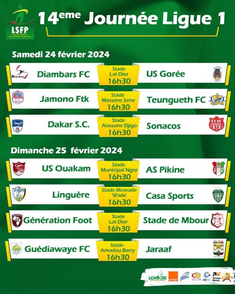 Affiches de la 14 e Journée Ligue 1