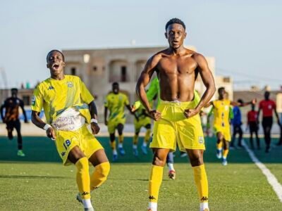 Salomon Tweh (Guédiawaye) après son but face à TFC