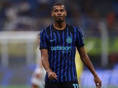 MILAN, ITALY - AUGUST 25: Andy Diouf of FC Internazionale looks on during the Serie A match between FC Internazionale and Torino FC at Giuseppe Meazza Stadium on August 25, 2025 in Milan, Italy. (Photo by Jonathan Moscrop/Getty Images)